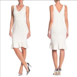 Betsey Johnson White Ruffle Hem Dress